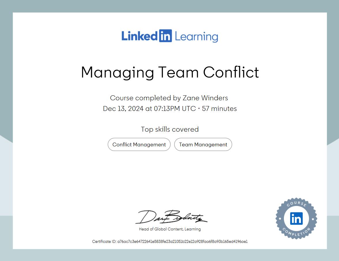 Managing Team Conflicts