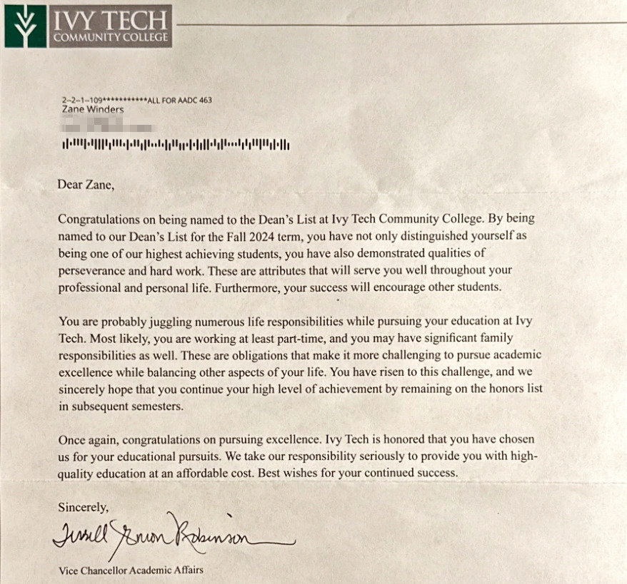 Ivy Tech Deans List